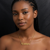 Collier personnalisé en acier inoxydable plaqué or 18 carats, anti-ternissement, avec nom écrit en script, bijoux pour femmes, cadeau