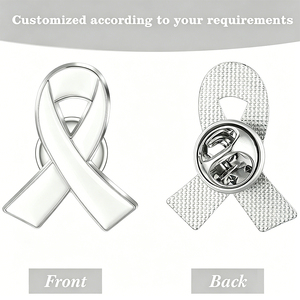 Pin de Solapa Esmaltado con Cinta Blanca, Insignia Metálica de Concienciación sobre la Violencia Contra las Mujeres para la Defensa de los Derechos Sociales - Product Image 4