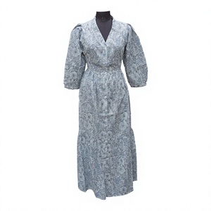 Vestidos de Mujer 100% Algodón con Estampado Digital, Cintura Natural, Detalle de Botones, Tela Lavable para Verano, Otoño e Invierno - Product Image 1