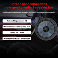 Haut-parleur de voiture Xuming 6,5 pouces 165 en plastique avec cône en nano carbone, subwoofer audio 60W/120W pour rénovation/amélioration/modification