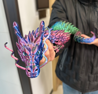 Figurines de dragon chinois imprimées en 3D géantes de 35,4 pouces (90 cm), articulations mobiles, décoration fantastique, sculpture de bureau flexible