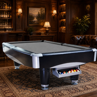Kit de rechapage de billard gris titane avec 6 bandes de rebord pré-découpées à extrémités droites