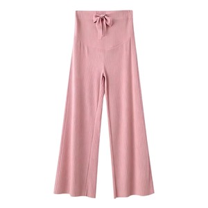 Pantalon de maternité côtelé à taille haute pour femme, coupe large et fluide, confortable et extensible, idéal pour la <span class=keywords><strong>grossesse</strong></span> et la détente - Product Image 5