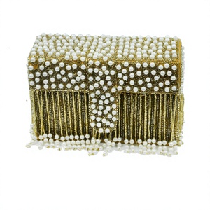 Bolso de mano de lujo con perlas hechas a mano al por mayor, cartera de noche, bolso de fiesta nupcial para mujer, OEM ODM, marca privada - Product Image 1