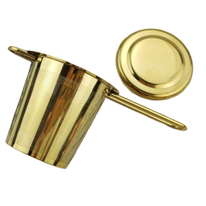 Infuseur à thé en acier inoxydable 304 à double poignée et mailles fines, panier filtre - Product Image 3