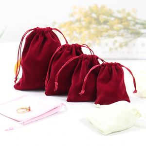 ถุงกำมะหยี่หลากสีขนาด 7*9 ซม.~12*16 ซม. สำหรับใส่ของขวัญหรือเครื่องประดับ พร้อมเชือกผูก - Product Image 2