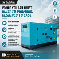 Groupe électrogène mobile silencieux 50 kVA triphasé 4 fils avec ATS et démarrage automatique, châssis ouvert, refroidissement par eau, 50/60 Hz, 220 V
