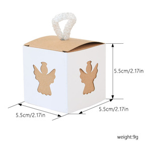 Boîtes carrées en papier kraft ange de bonbon creux portable plié avec logo imprimé sur mesure - Product Image 2