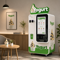 Robot distributeur de crème glacée molle à l'açaï pour la vente au détail automatisée avec paiement numérique