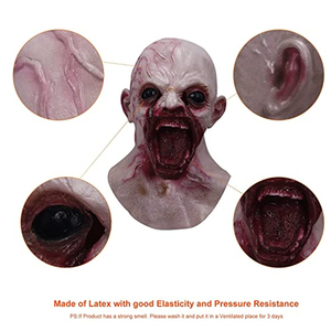 Máscara de Látex Suave de Demonio Sangriento, Máscara Completa de Terror para Halloween, Disfraz de Zombie, Accesorio para Fiestas de Disfraces y Casas Encantadas - Product Image 5