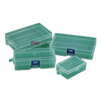 Boîte de rangement en plastique transparente rectangulaire en PP, épaisseur 0,1 mm, avec couvercle et fermoir, petite boîte à accessoires en plastique