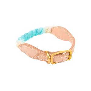 SinSky Macaron Arco Iris Gradiente Color Algodón Cuero Cuerda Hebilla de metal Durable Ajustable Gato Perro <span class=keywords><strong>Collar</strong></span> y Correa Set - Product Image 2