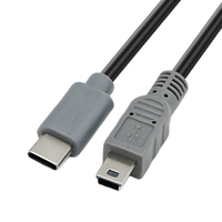 Câble Mini USB Type-C 2 m avec gaine en PVC et blindage en feuille d'aluminium pour lecteurs MP3/MP4, caméras embarquées, appareils photo numériques, récepteurs GPS