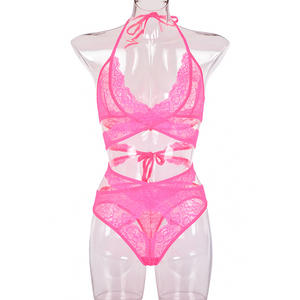 Lingerie sexy <span class=keywords><strong>Push</strong></span> <span class=keywords><strong>up</strong></span> Bandage Lingerie érotique Dentelle croisée Chemise de nuit sexy pour lune de miel - Product Image 5