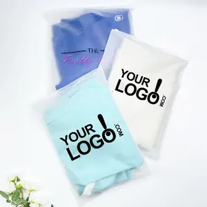 Camiseta de plástico personalizada com zíper, saco de embalagem com fecho automático para zíper com logotipo