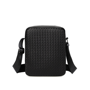 Bolso Bandolera de Piel Sintética PU de Lujo para Hombre, Cierre de Cremallera, Tamaño Pequeño, Impermeable, Diseño Trenzado Vintage - Product Image 1