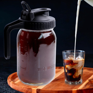 Jarro de vidro resistente Jarro com tampa à prova de vazamento Jarro de água com filtro para alimentos Suco Leite Frio Brew Café Cozinha Uso - Product Image 5