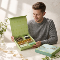 Boîte cadeau en chocolat haut de gamme personnalisée, compartiments, fermeture magnétique, emballage rigide de qualité supérieure pour bonbons, desserts, truffes, cadeaux sucrés