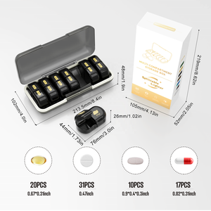 Gujia bán buôn 2 ngăn dễ thương vòng nhỏ 7 ngày hộp thuốc AM PM lưu trữ du lịch hàng tuần hộp thuốc hộp thuốc văn phòng ngày trong tuần - Product Image 2