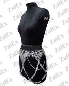 Falda de cota de malla de Metal de estilo Vintage, minifalda Ornamental con flecos para danza del vientre de moda, Cosplay Medieval y ferias de Ren - Product Image 2