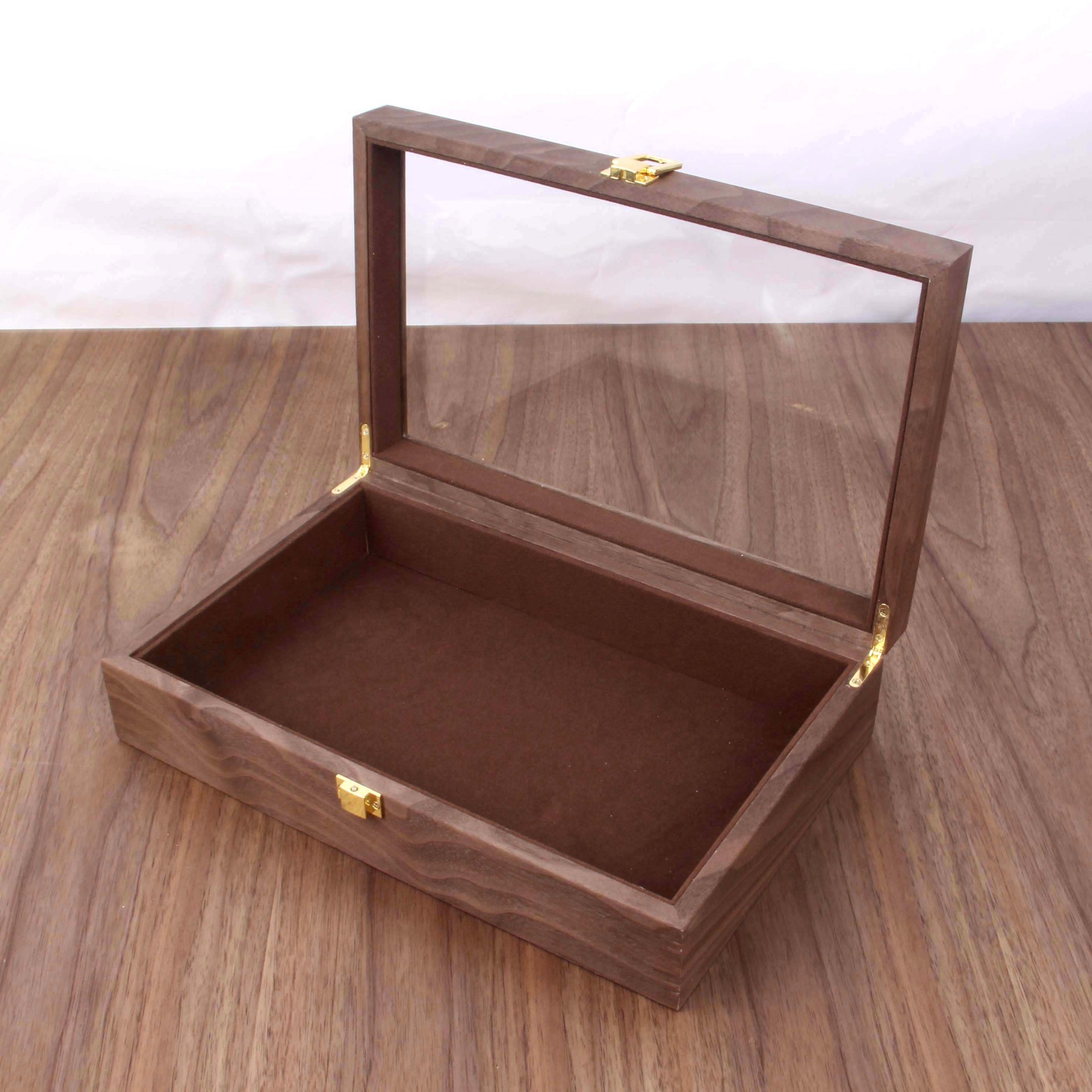 Boîte de rangement universelle en noyer/intérieur marron