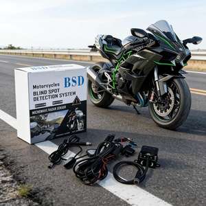 Détecteur de radar d'angle mort pour motos tout-terrain avec voyants lumineux et rétroviseurs grand angle rotatifs et réglables - Product Image 3