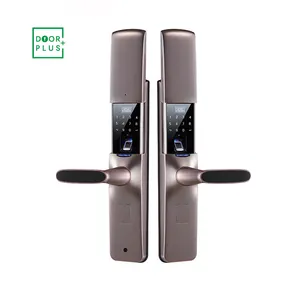 Doorplus Main Door WiFi Digital Double Sided Fingerprint Smart Door Lock Handle Remote Control Intelligent Lock