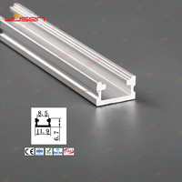 LS-032 12mm * 6.7mm profil en aluminium pour bande d'éclairage LED néons bande profilé en aluminium 1M 3M tailles coupe personnalisable