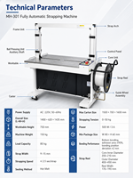 Machine d'arrimage automatique pour boîtes en carton, en PP/PET, avec ruban adhésif, pour table, avec ficelle