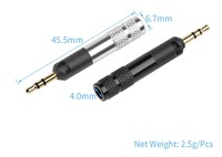 Prise Audio 2.5mm 3 pôles prise casque stéréo pour ATH-R70X M70 R70 HD558 HD518 HD598 cuivre plaqué or 2.5 Mini Jack