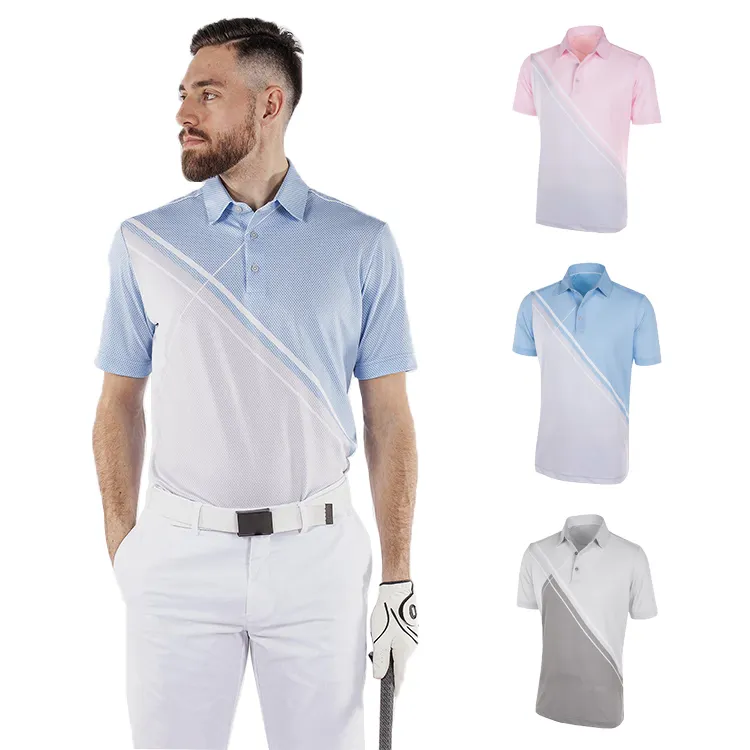 Logo personnalisé de haute qualité surdimensionné séchage rapide coupe ajustée tricot bleu doux 97 coton 3 spandex polo pour hommes