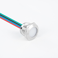 Luz Indicadora LED Multicolor HUSA de 22 mm con Clasificación IP65, 48 V, Metálica, con Cable de 150 mm, Vida Útil de 50000 Horas