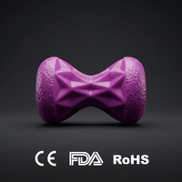 Jouet pour chien en forme d'haltère violet personnalisé, indestructible, en caoutchouc écologique résistant, pour le soin dentaire et la dentition, jouet interactif à mâcher