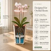 Coffret Cadeau Plante d'Orchidée avec Lampe de Croissance et Pot Intelligent Auto-Arrosant – Boîte Cadeau de Noël pour Plantes d'Intérieur – Vente en Gros Personnalisable