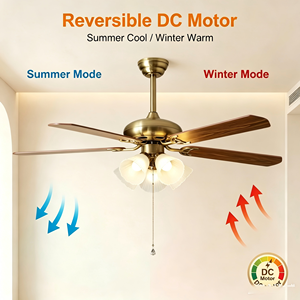 Ventilatore da Soffitto in Stile Americano con Luce, Telecomando e Motore Inverter in Acciaio Inox Retrò per Soggiorno, Camera da Letto, Sala da Pranzo e Casa - Product Image 6