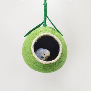 Doğal özel tasarım yuva hindistan cevizi şekli kafes papağan ev orta kuş kuş oyuncak kafes aksesuarları - Product Image 6