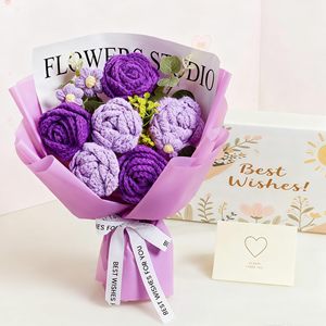 Bouquet di Fiori Lavorato a Mano all'Uncinetto, Miglior Regalo per Fidanzata, Mamma, Donne, San Valentino, Decorazione Casa, Matrimonio - Product Image 3