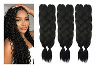 Super TZ Cheveux à tresser pré-étirés de 48 pouces, 2 paquets, Extensions de cheveux synthétiques EZ Jumbo Braids, Yaki Braids, R Box Braids, Twist