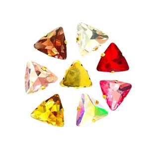 Diamantes de imitación para coser, Parte posterior plana, triángulo, cristal, garra, taladro, Color, cosido a mano, DIY, accesorios para zapatos de boda, 20 piezas - Product Image 5