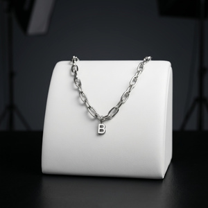 Collar de Cadena con Colgante de Letra del Alfabeto en Plata de Ley 925, Chapado en Rodio, Minimalista, para Hombre y Mujer, Regalo - Product Image 1