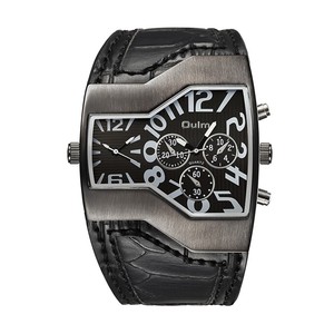 Montre en cuir pour hommes, horloge <span class=keywords><strong>à</strong></span> double heure, mouvement <span class=keywords><strong>à</strong></span> <span class=keywords><strong>quartz</strong></span> japonais, 6 couleurs, tendance, marque originale, 2018, 1220 - Product Image 1