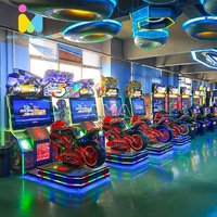Simulateur de course de moto professionnel pour 2 joueurs, machine de jeu d'arcade à monnayeur pour centres de divertissement et parcs d'attractions