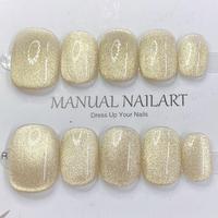 Couleur unie oeil de chat Simple 10 pièces à la main acrylique ongles en gros faux ongles presse sur les ongles