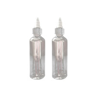 Bouteille de colle à l'huile en plastique PET transparent capacité de 30ml/50ml/100ml mat plat pointu bouche bouchon bec presser vide vente en gros