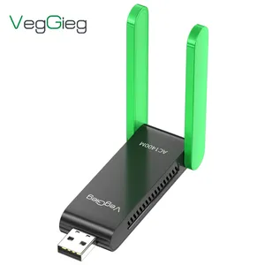 Veggieg New Product Wifi Antenna Wireless Adapter 1400Mbps Wireless Network Adapter Dual Band 1400Mbps WiFi Lan Card For PC