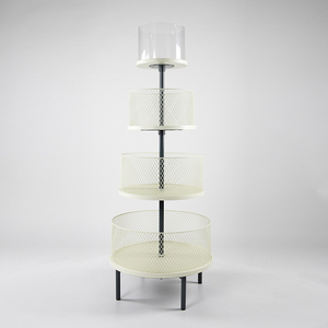 최저가 공장 직접 판매 현대 스틸 그리드 메쉬 선반 금속 디스플레이 스탠드 소매점 - Product Image 3