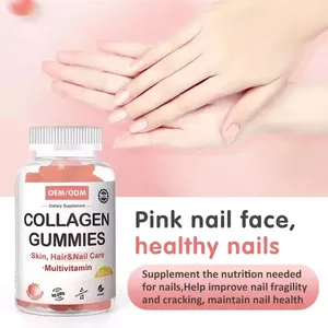 Gezondheidszorg Collageen Peptide Supplementen Gummy Candy Anti-Aging Whitening Huid Collageen Gummies Met Biotine En Vitamines