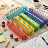 Ensemble cadeau de papeterie : Trousse à crayons colorée en gel-mesh, petite pochette pour pointillisme, accessoires pour kit de bricolage, trousse à crayons