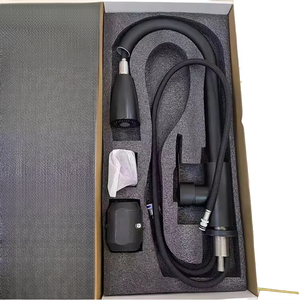 Robinet de cuisine moderne à poignée unique, à montage sur pont, avec bec extractible, couleur noire, eau chaude/froide, tuyau flexible, noyau de valve en céramique - Product Image 5