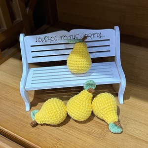 ชุดพวงกุญแจคาราบิเนอร์ถักโครเชต์ทำมือประกอบด้วยมะนาวลูกแพร์ส้มแตงโมสำหรับกระเป๋าและของตกแต่ง - Product Image 4
